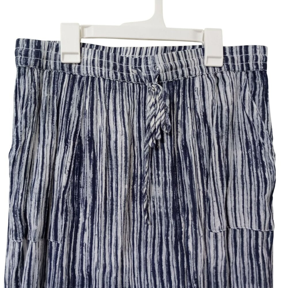 Free People Pants Striped Lightweight Drawstring  Blue & White Size S Womens - Picture 4 of 13